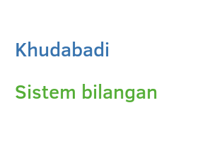 Sistem bilangan Khudabadi